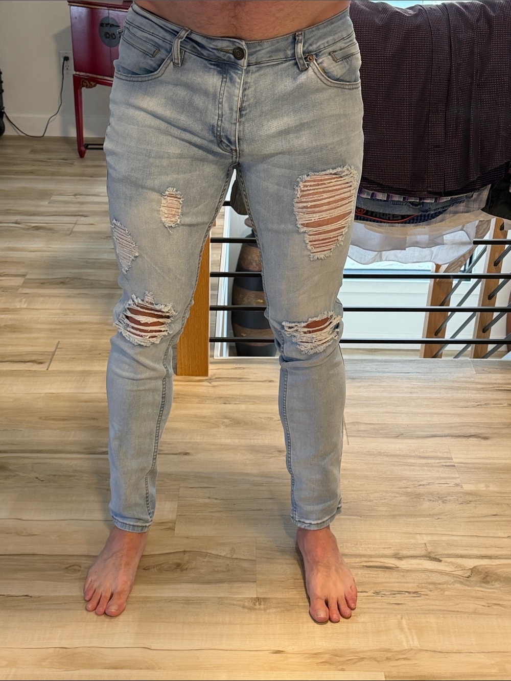 DSQUARED Light Blue Distressed Skinny Jeans for Men